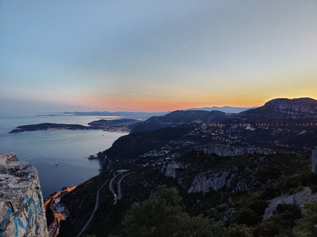 Sunset over the sea on the Côte d'Azur near Cap-d'Ail