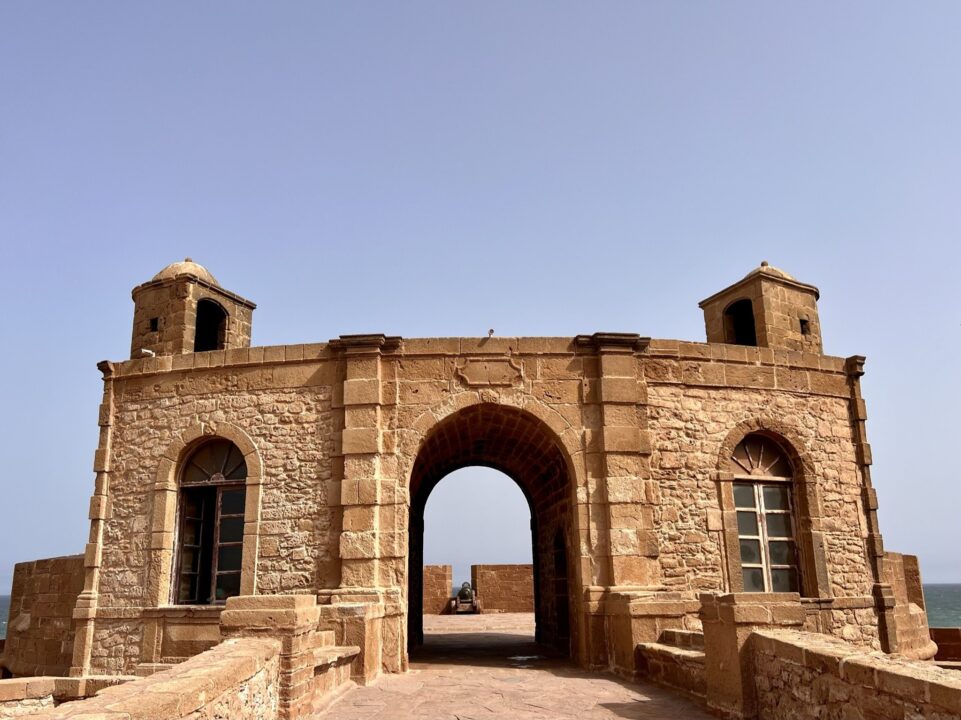 Stone city gate at Skala de la Ville in Essaouira