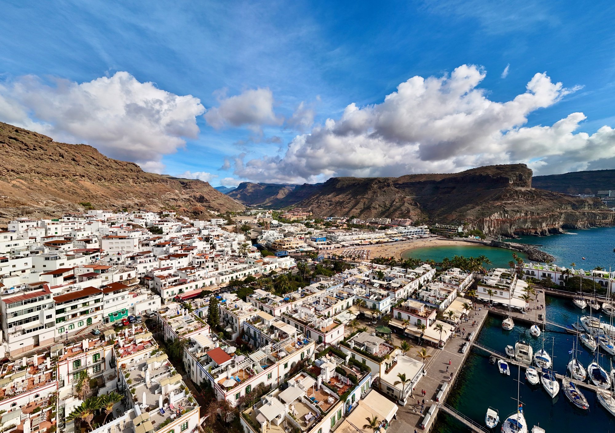 Puerto de Mogán from the air, Gran Canaria