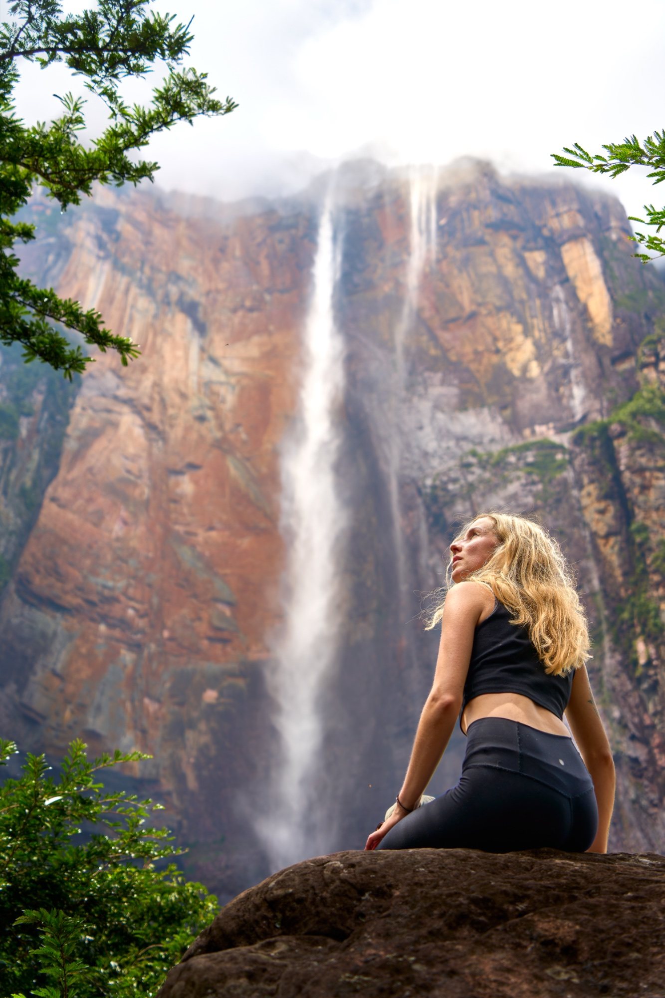 Janet before the Salto Ángel, Venezuela